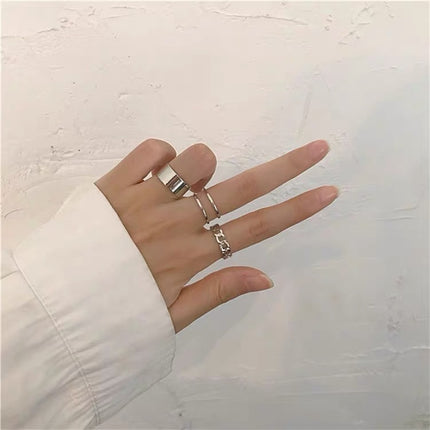 Women's Geometric Personality Cross Ring Six-piece Set