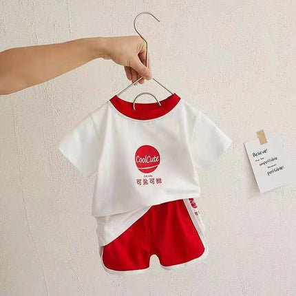 Baby's Summer Clothing Summer Sports Internet Celebrity Children's Short Sleeve Set Baby Boy's And Girl's Shorts Two Piece Set Children's Clothing Leisure