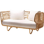 Fauteuil de canapé d'extérieur en rotin tissé avec table basse assortie, ensemble de mobilier de jardin Novah.