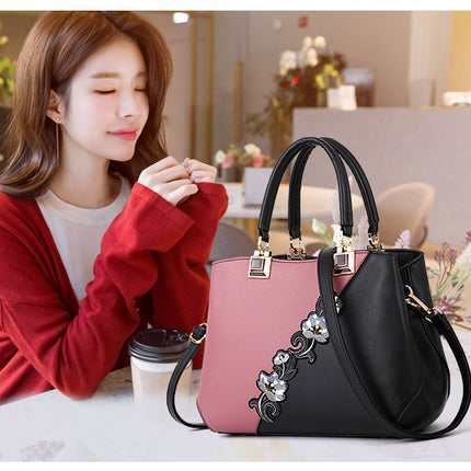 Handbags Fashionable Women's Handbags For Ladies Flower Pattern Crossbody Bags Splicing Color Shoulder Bags