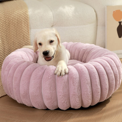 High Weight Pet Nest Straight Rabbit Plush Mat Round Long Hair Cat Nest Warm Winter Dog Bed Kennel