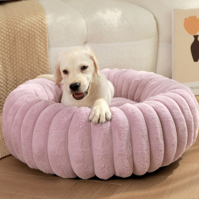 High Weight Pet Nest Straight Rabbit Plush Mat Round Long Hair Cat Nest Warm Winter Dog Bed Kennel