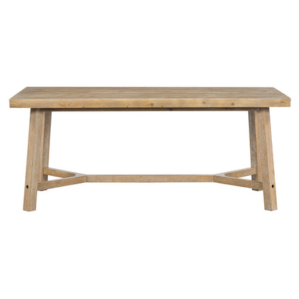 TREXM 6-piece Retro Farmhouse Style Dining Set, Rectangular Table And 4 Upholstered Chairs With Ratt