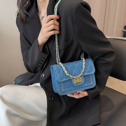 Casual Denim Shoulder Bag High-grade Lock Messenger Bag