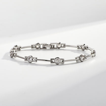 14K Real Gold Inlaid Zirconium Simple Women's Bracelet