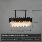 Lampe de salon moderne et simple en cristal noir de la marque Novah, éclairage élégant pour le salon.