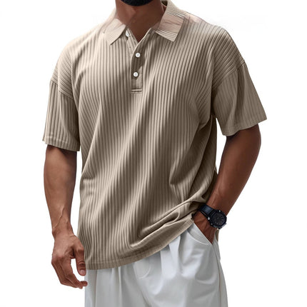 Printed Men's Loose Trendy Short Sleeve Lapel Shirt