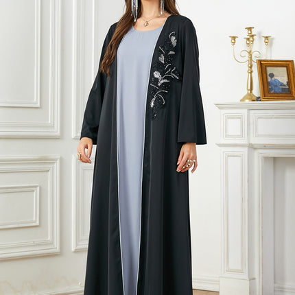 3803 Middle East Arab In Stock Applique Cardigan Skirt