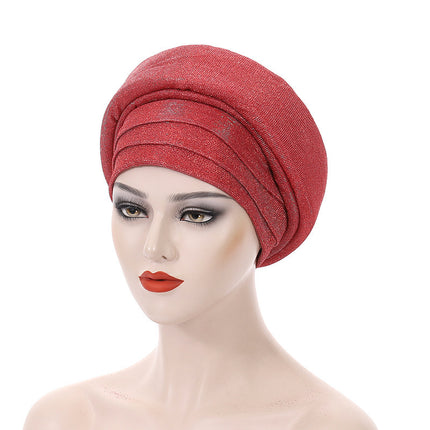 Glittering Powder Double-layer Sponge African Hat Muslim Hat Toque