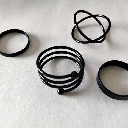 Delicate Super Fairy Butterfly Twisted Four-Piece Ring Set