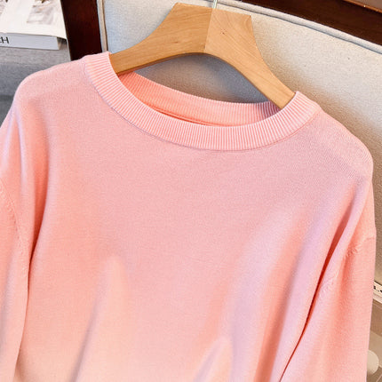 Loose Round Neck Pullover Plus Size Sweaters