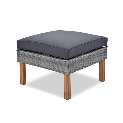 9-Piece Patio Rattan Set With Acacia Wood Legs & Tabletop, Outdoor Conversation