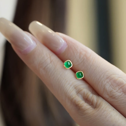 Colored Gems Four-claw Earrings For Women