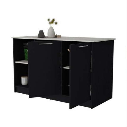 Black And Onyx Double Door Cabinets Kitchen Island