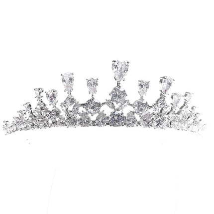 Korean High-end Zircon Crown Bridal Headwear