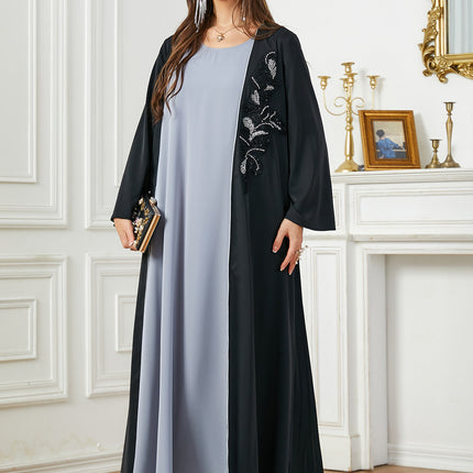3803 Middle East Arab In Stock Applique Cardigan Skirt