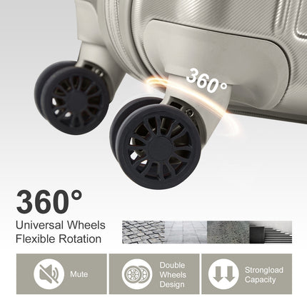 Vertical Pattern Two-piece Set 20 Inch Expandable With 14 Inch Suitcase