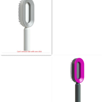 Self Cleaning Hair Brush For Women One-key Cleaning Hair Loss Airbag Massage Scalp Comb Anti-Static Hairbrush - Novah