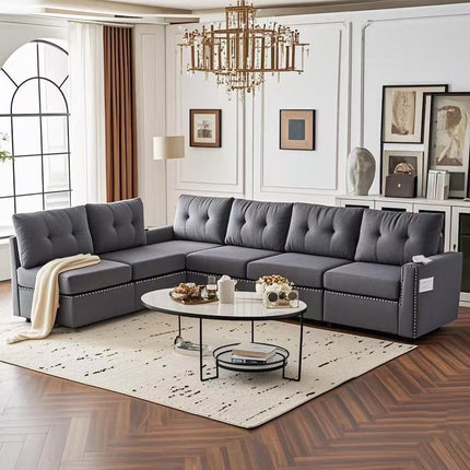Velvet Modular Combination Sofa With Storage, Living Room Combination Sleeper Sofa