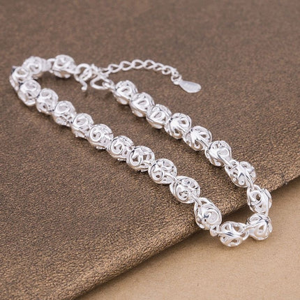 Hollowed Out Wealthy Girl Treasure Mother Silver Jewelry