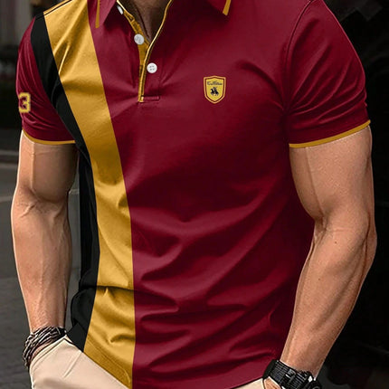 Men's 3D Printing Digital Printed Polo Shirt Short Sleeve
