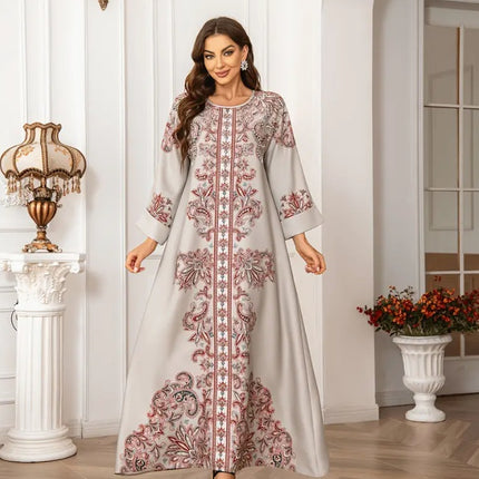Arab Style Women's Long Robe Printed Dress
