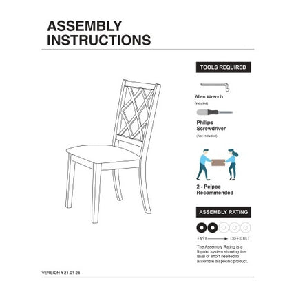 Antique White Solid Wood Set Of 2 Chairs Unique Design Back Kitchen Dining Room Breakfast Grey Cushion Seat Chair Fabric