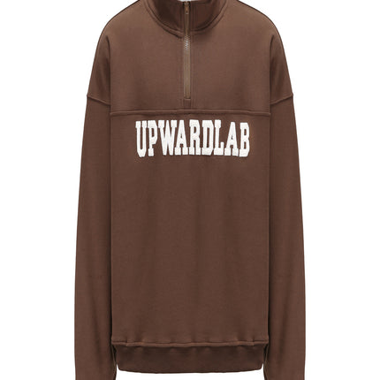 Loose National Tide Brand Half-Zip Lapel Sweater