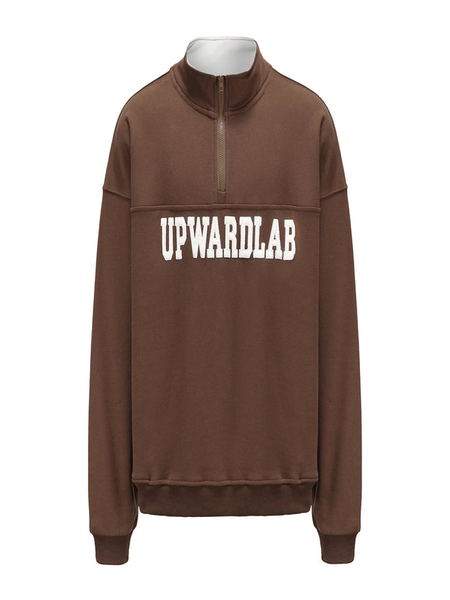 Loose National Tide Brand Half-Zip Lapel Sweater