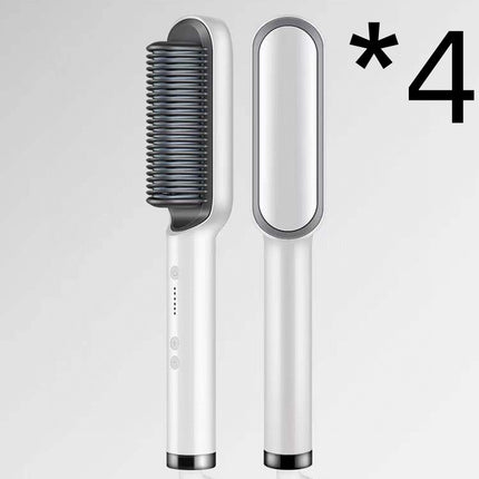 New 2 In 1 Hair Straightener Hot Comb Negative Ion Curling Tong Dual-purpose Electric Hair Brush
