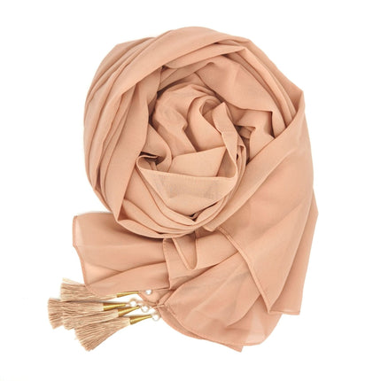 Hijab With Tassel At Four Corners