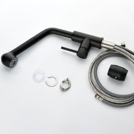 Stainless Steel Matte Black Single Handle Pull Out Spray, Kitchen Faucet