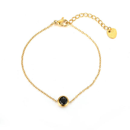 Colorful Zircon Women's Diamond Thin Bracelet