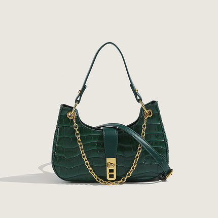 Fashionable Stone Pattern High-grade Shoulder Underarm Small Square Bag