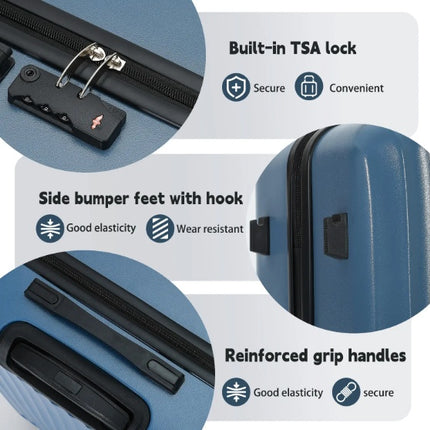 3-Piece Hardshell Suitcase Set, Professional & Family Luggage With TSA Lock & Double Spinner Wheels, Large Capacity Lightweight Expandable Cases For Business  Vacation