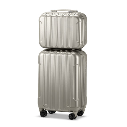 Vertical Pattern Two-piece Set 20 Inch Expandable With 14 Inch Suitcase