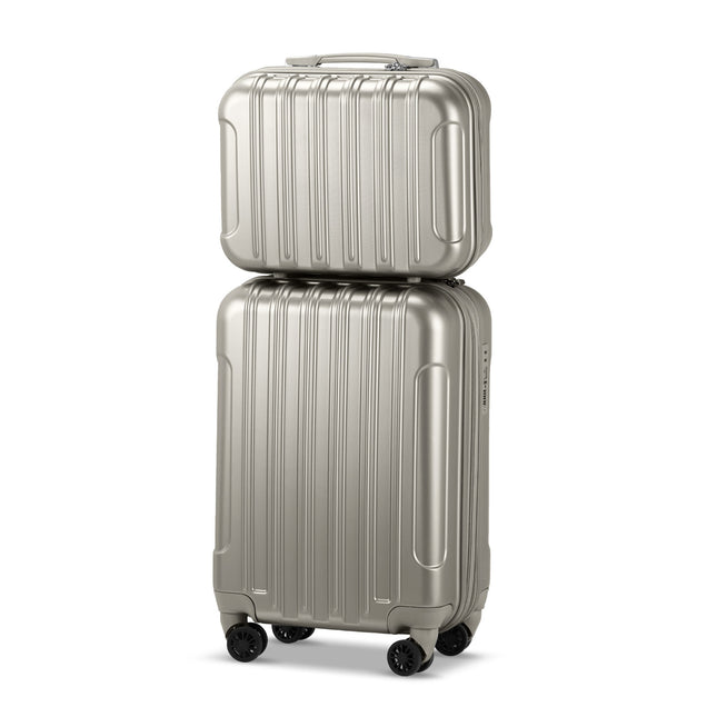 Vertical Pattern Two-piece Set 20 Inch Expandable With 14 Inch Suitcase