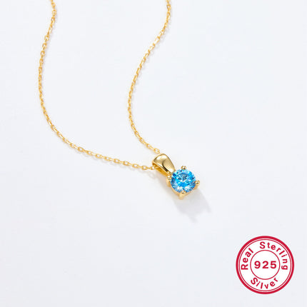 925 Sterling Silver December Birthday Stone Necklace Niche Senior Female