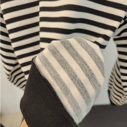 Yiyiyouni Knitted Thick Casual Striped Pullovers Women